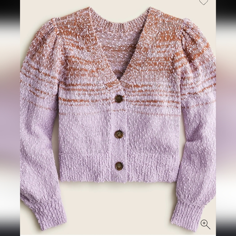 J Crew Reversible Space-Dyed Cardigan Sweater in Dusty Mauve S - Picture 4 of 17